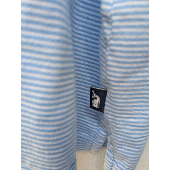 Vineyard Vines Island Men's Polo Shirt Blue Striped Pima Cotton GOLF Beach XL - Picture 4 of 10
